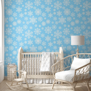 Blue Winter Snowflakes Christmas Wallpaper