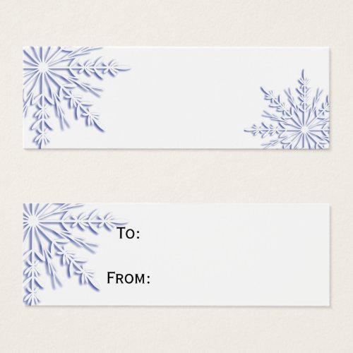 Blue Winter Snowflakes on White Gift Tags