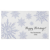 Blue Winter Snowflakes on White Happy Holidays Milk Chocolate Bar (Front)