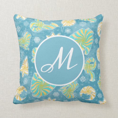 Blue Winter Throw Pillow