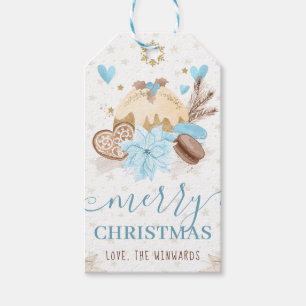 Blue Winter Treats Merry Christmas Gift Tags