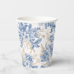 Blue Winter Vintage Flower Pattern Fabric | Zazzle