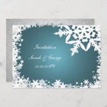 blue winter wedding Invitation cards