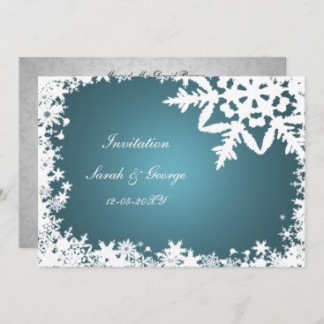 blue winter wedding Invitation cards