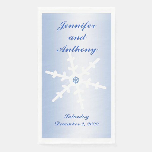 Blue Winter Wedding Paper Guest Towels