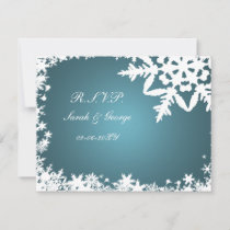blue winter wedding rsvp cards