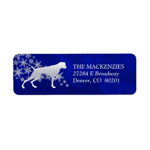 Blue Winter Weimaraner Return Address Label