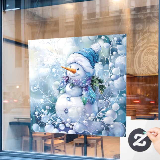 Blue Winter Window Cling (Cafe Window)