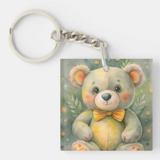 Blue Winter with Deers Keychain