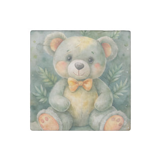 Blue Winter with Deers Stone Magnet