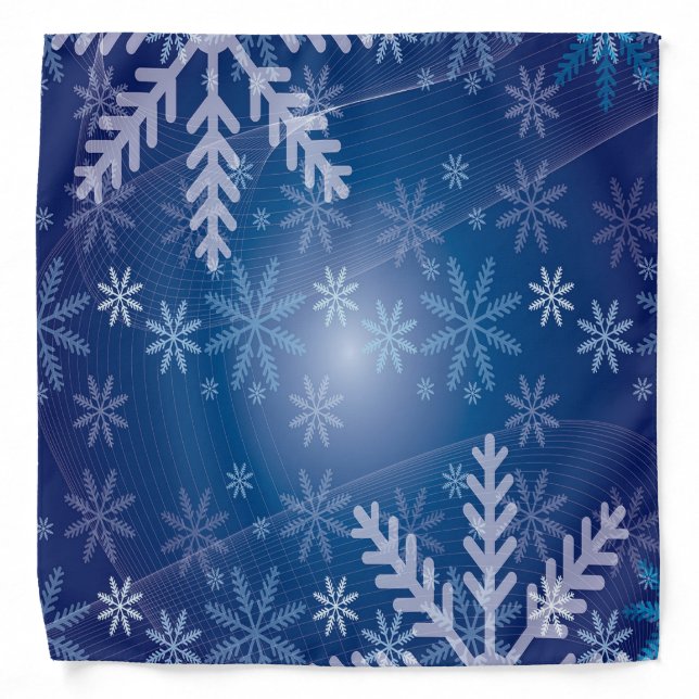 Blue winter with snowflakes bandana (Front)