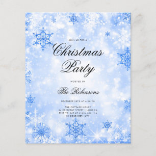 Blue Winter Wonder Holiday Invite Program & Menu Flyer