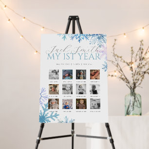 Blue Winter Wonderland 12 Months Milestone Foam Board