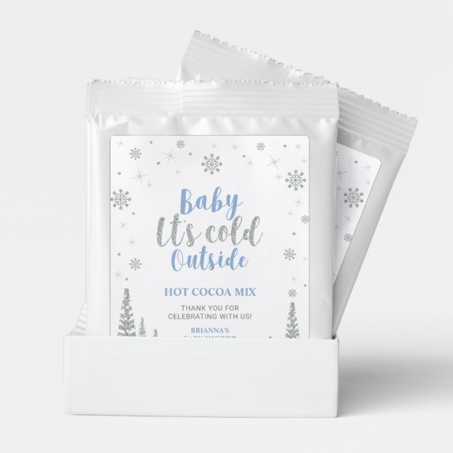 Blue Winter Wonderland Baby It's Cold Outside Hot Chocolate Drink Mix (Pair)