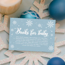 Blue Winter Wonderland Baby Shower Books for Baby Enclosure Card