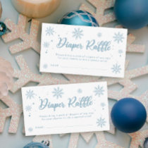 Blue Winter Wonderland Baby Shower Diaper Raffle  Enclosure Card