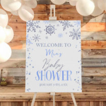 Blue Winter Wonderland Baby Shower Welcome Sign