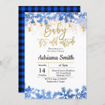 Blue Winter Wonderland Boy Baby Shower invitation