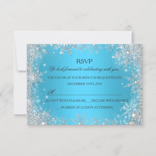 Blue Winter Wonderland Christmas Holiday RSVP