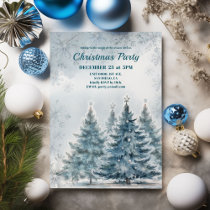 Blue Winter Wonderland Christmas Party Invitation