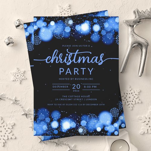 Blue Winter Wonderland Company Christmas Party Invitation