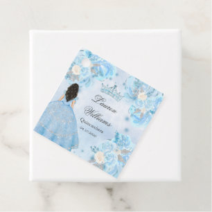 Blue Winter Wonderland Quinceanera Party Favor Tags