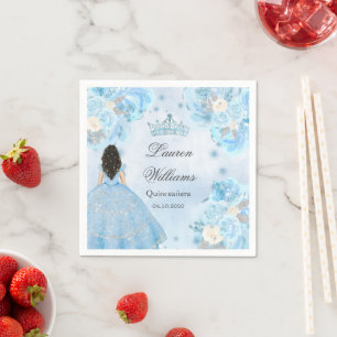 Blue Winter Wonderland Quinceanera Party Napkins