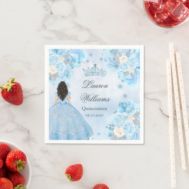 Blue Winter Wonderland Quinceanera Party  Napkins (Insitu)