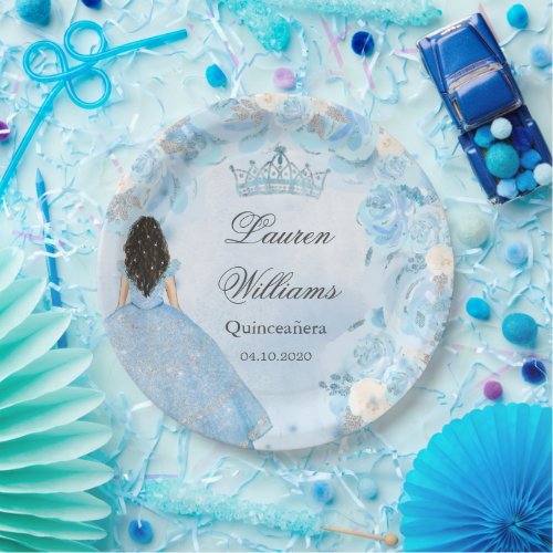 Blue Winter Wonderland Quinceanera Party  Paper Plates
