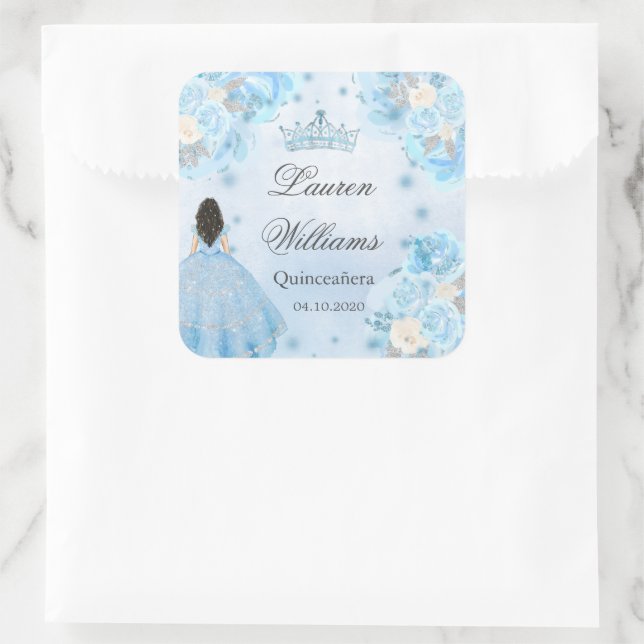 Blue Winter Wonderland Quinceanera Sticker (Bag)