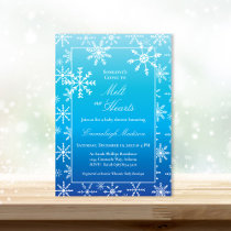 Blue Winter Wonderland Snowflake Baby Shower Invitation