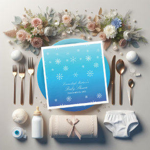 Blue Winter Wonderland Snowflake Baby Shower Napkins