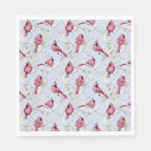 Blue Winter Woodland Christmas Cardinal Birds Napkins