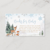 Blue Winter Woodland Truck Books for Baby Enclosure Card