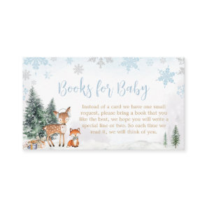 Blue Winter Woodland Truck Books for Baby Enclosure Card
