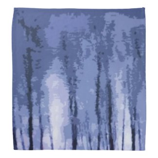 Blue Winter Woods Abstract Bandana