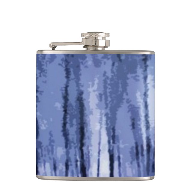 Blue Winter Woods Hip Flask (Front)