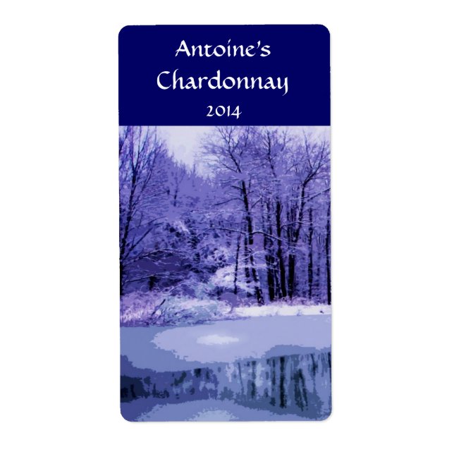 Blue Winter Woods Wine Label (Front)