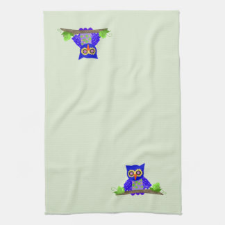 Blue Wise Owl Towel