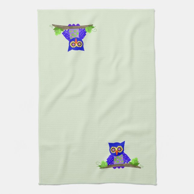 Blue Wise Owl Towel (Vertical)