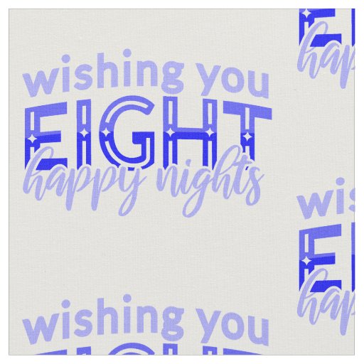 blue wishing you happy hanukkah fabric