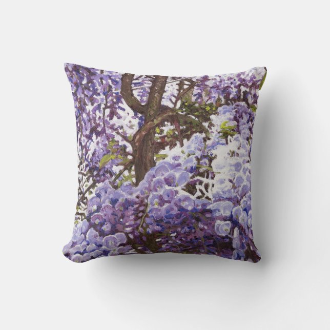 Blue wisteria 2011 throw pillow (Front)