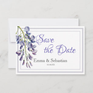 Blue Wisteria Save the Date Card