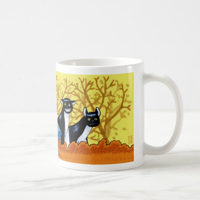 Blue Witch and her Otter Monster Familiars Coffee Mug (Right)