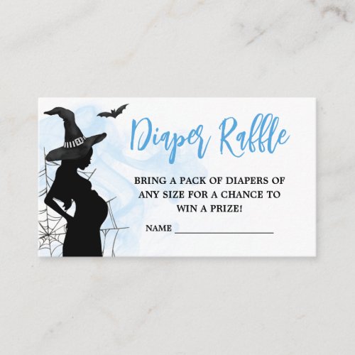 Blue Witch Baby Shower Diaper Raffle Enclosure Card