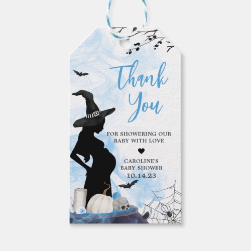 Blue Witch Baby Shower Favor Tags