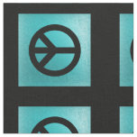 Blue With Black Peace Sign Fabric