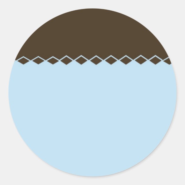 Blue with Brown Diamond Pattern Stickers (Front)