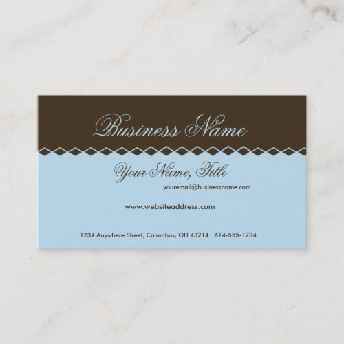 Blue with Brown Diamond Topper Business Cards