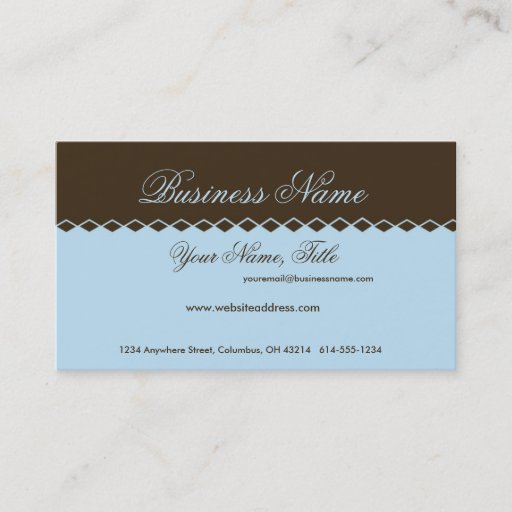 Customizable Blue with Brown Diamond Topper Business Cards